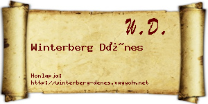 Winterberg Dénes névjegykártya